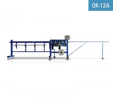 Encoladora de perfil cantonera PVC o aluminio con malla de fibra de vidrio NEWECO OK-12A para encolar malla al perfil utilizando el adhesivo hotmelt